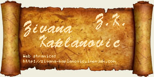 Živana Kaplanović vizit kartica